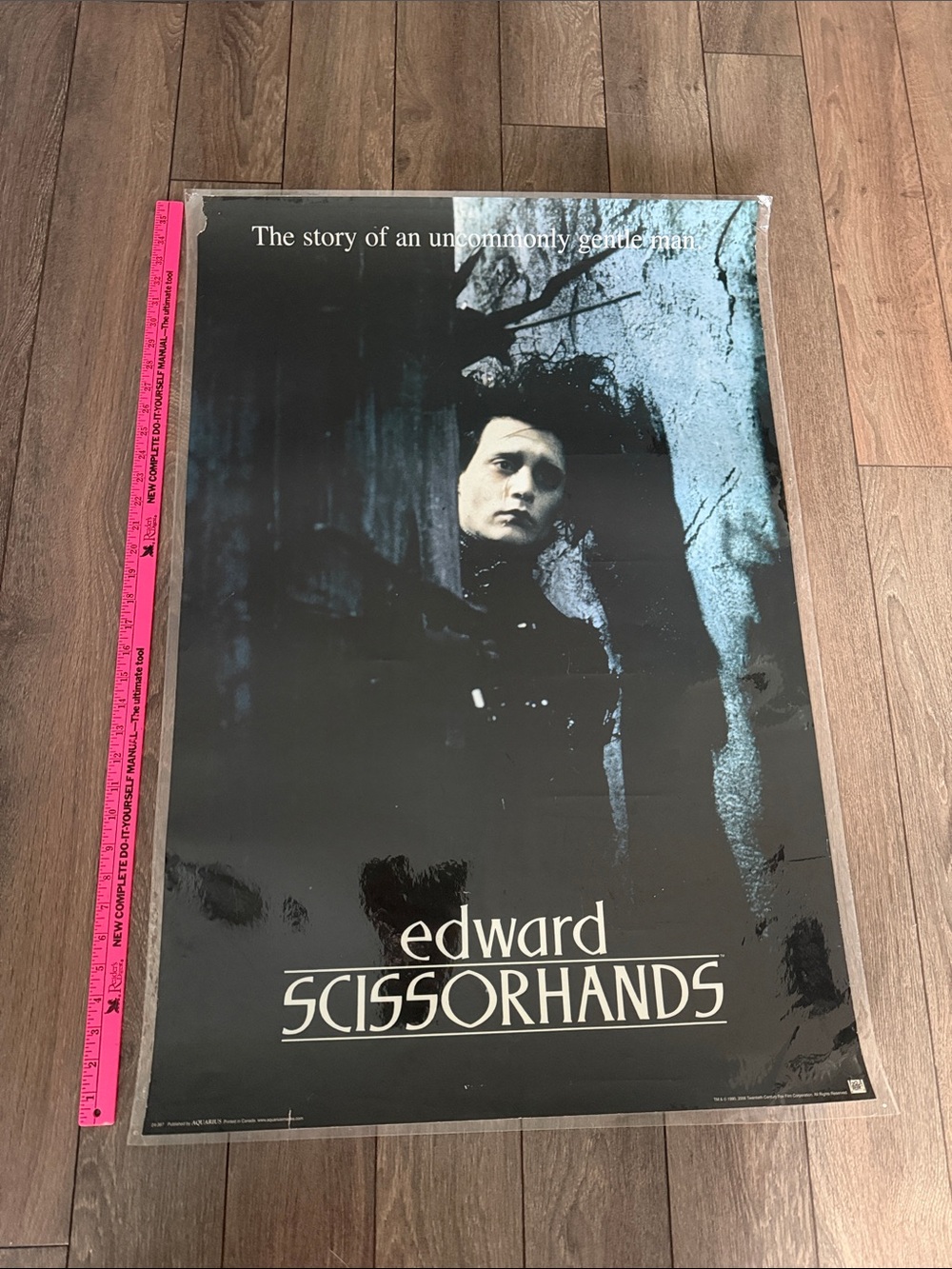 Edward Scissorhands Movie Poster - Black & Blue 36”x23”